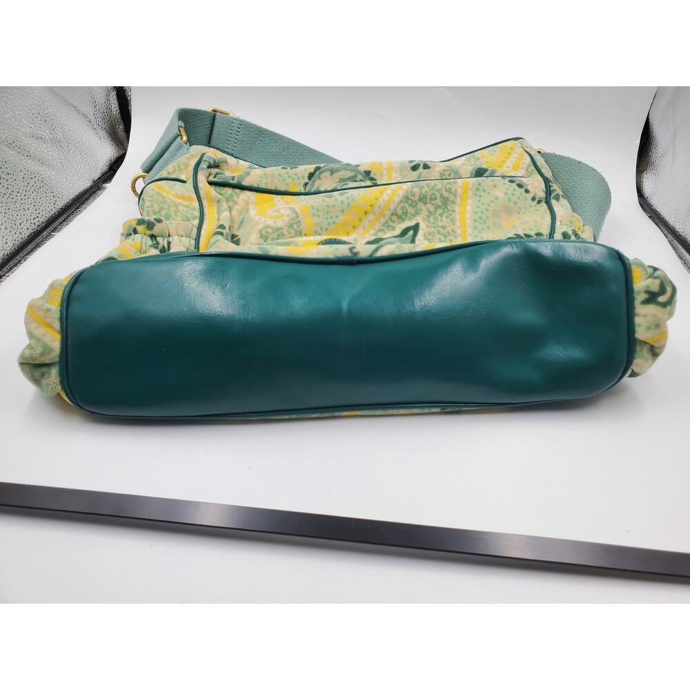 Juicy Couture Green Yellow Paisley Couture Baby Shoulder Bag Vintage Y2K - Picture 10 of 16